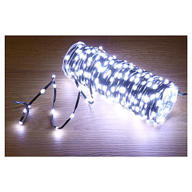 Lichterkette mit 400 weißen Lichtern und Timer schwarzes Kabel, 20 m