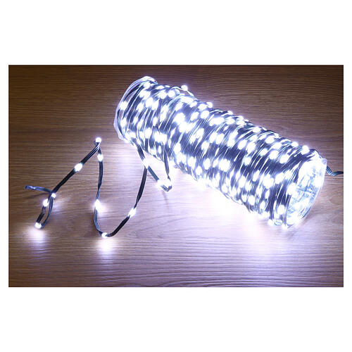 400 maxi LED white drops, pliable, 20 m, dark cable, timer and light modes 1