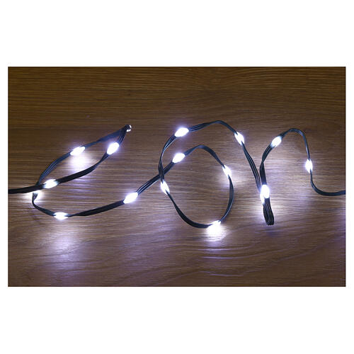 400 maxi LED white drops, pliable, 20 m, dark cable, timer and light modes 2