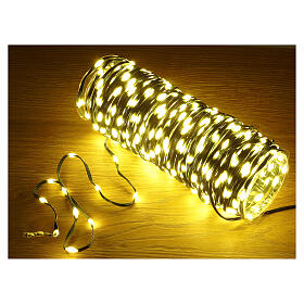 400 maxi LED warm white drops, pliable, 20 m, dark cable, timer and light modes
