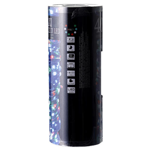 Lichterkette mit 400 bunten LED-Lichtern und Timer schwarzes Kabel, 20 m 7