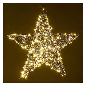 3D star for hanging warm white LED drops 60x60 cm