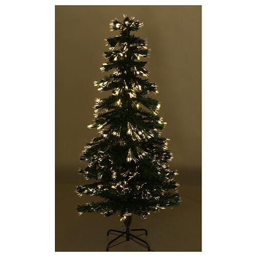 Árvore de Natal 180 cm fibras ópticas branco quente 7
