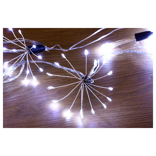 Christmas lights with 24 tufts of cold white nano-LEDs, 4.6 m 12