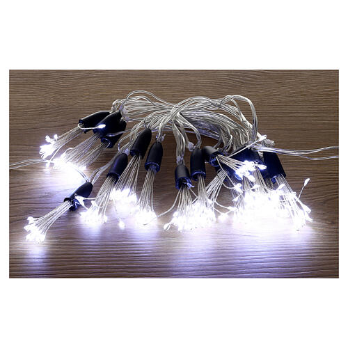 Luzes de Natal com 24 tufos luminosos 4,6 m nano LEDs branco frio 3