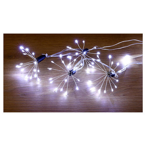 Luzes de Natal com 24 tufos luminosos 4,6 m nano LEDs branco frio 7