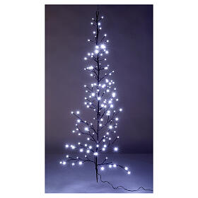 Stilisierter Zweig braun mit kaltweißen LEDs, 150 cm
