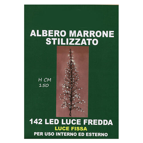 Ramo stilizzato marrone h 150 cm led bianco freddo 7