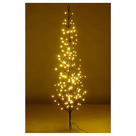 Stilisierter Zweig braun mit warmweiß LEDs, 150 cm