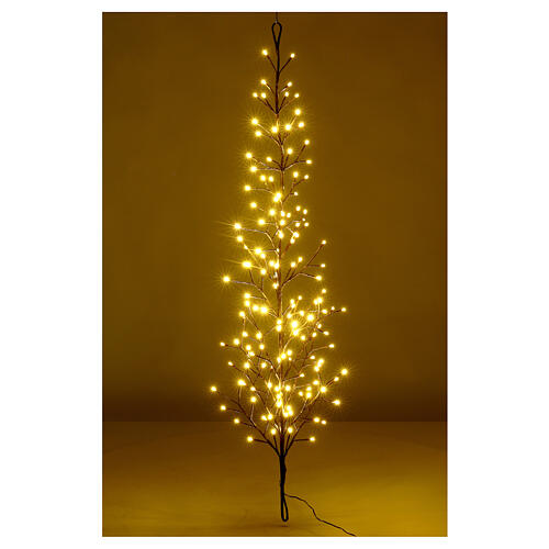 Branche stylisée marron h 150 cm avec LEDs blanc chaud 1
