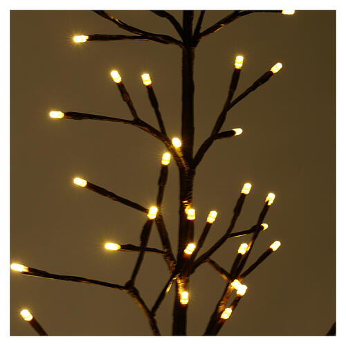 Branche stylisée marron h 150 cm avec LEDs blanc chaud 5