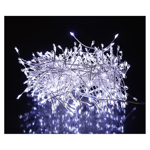 Cluster of 360 nano-LED lights, cold white, 6 m, with timer and light modes 1