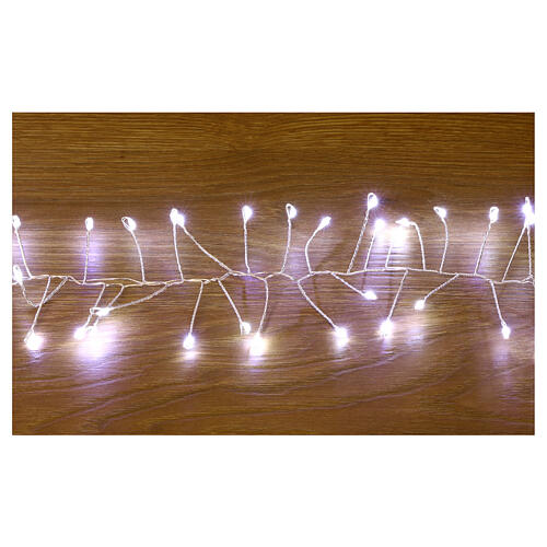 Cluster of 360 nano-LED lights, cold white, 6 m, with timer and light modes 2