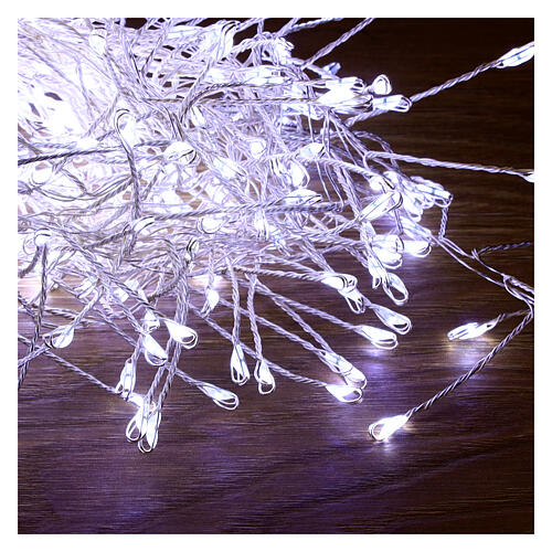 Cluster of 360 nano-LED lights, cold white, 6 m, with timer and light modes 4