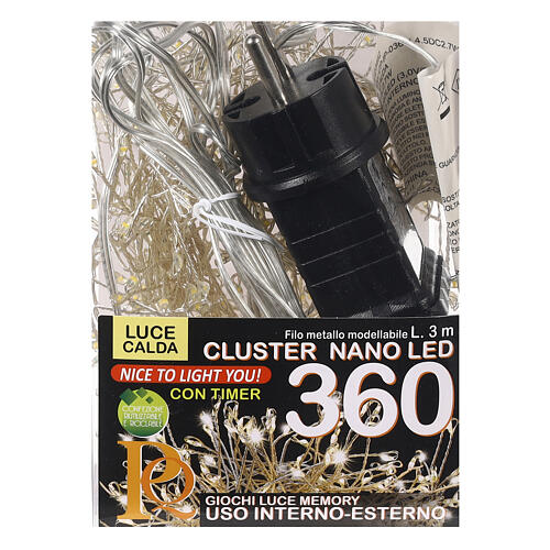 Cluster 360 Nano-LEDs mit Timer und kaltweißen Lichteffekten, 6 m 5