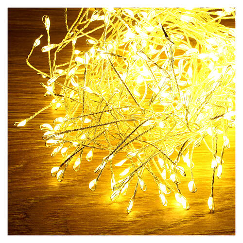 Cluster of 360 nano-LED lights, warm white, 6 m, with timer and light modes 4