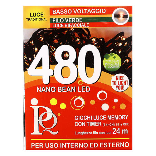 Świąteczne lampki, łańcuch 24 m z 480 LED o świetle dwustronnym 5