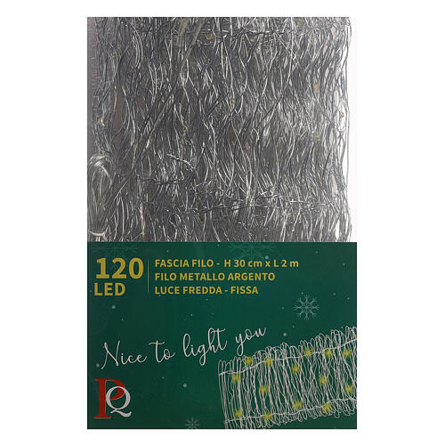Band Metall Silber 120 Nano-Led weiß Baum Abdeckung, 2 m 7