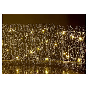 Light belt 2 m, silver metal, 120 white nano-LEDs, Christmas tree base cover