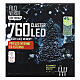 Cluster of 760 LED lights, cold white, 10 m, with timer and light modes s4