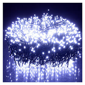 Catena luminosa 1520 cluster led bianco freddo 20 m timer e giochi di luce