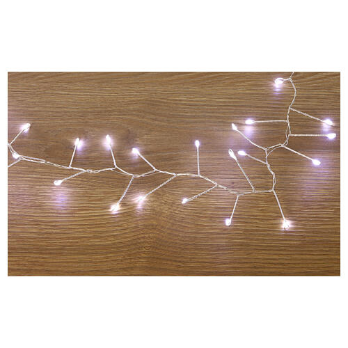 Cluster of 500 LED drops, cold white, 10 m, timer and light modes, copper pliable cable 2