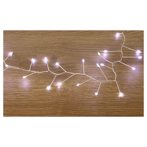 Guirlande lumineuse touffue 500 gouttes LEDs blanc froid 10 m minuteur et jeux de lumières câble cuivre pliable 2