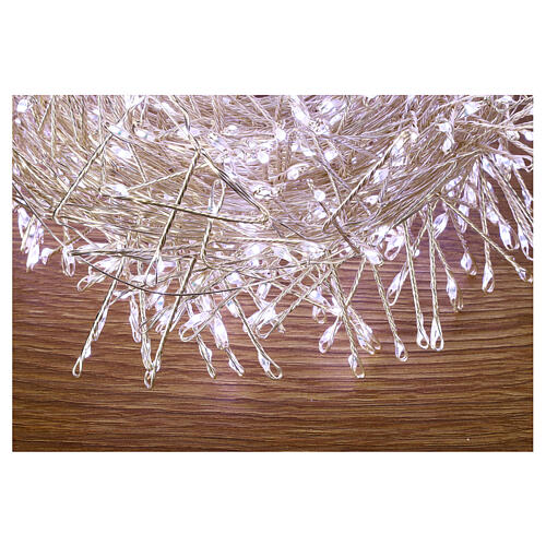 Agrupamento 500 gotas LED branco frio 10 m temporizador jogos de luzes cobre moldável 4