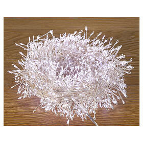 Cluster of 1000 LED drops, cold white, 20 m, timer and light 
modes, copper pliable cable