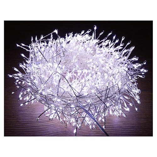 Cluster of 1000 LED drops, cold white, 20 m, timer and light 
modes, copper pliable cable 5