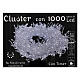 Cluster 1000 gocce di led cavo rame 20 m timer e giochi di luce bianco ghiaccio s6