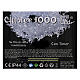 Cluster 1000 gocce di led cavo rame 20 m timer e giochi di luce bianco ghiaccio s7