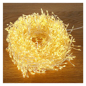 Cluster of 500 LED drops, warm white, 10 m, timer and light 
modes, copper pliable cable