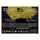 Cluster 500 warm white LEDs drops 10 m timer and plays moldable copper cable s7