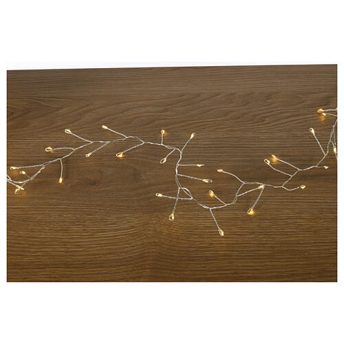 Guirlande lumineuse touffue 1000 gouttes LEDs blanc chaud 20 m minuteur et jeux de lumières câble cuivre pliable 10