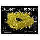 Cluster 1000 gocce di led bianco caldo cavo rame 20 m timer e giochi di luce s6