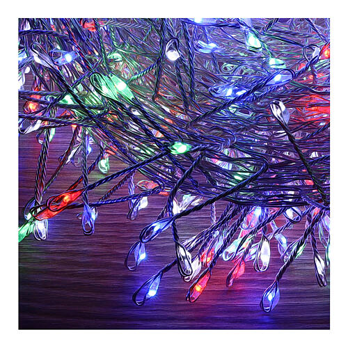 Cluster of 500 LED drops, multicoloured, 10 m, timer and light 
modes, copper pliable cable 5