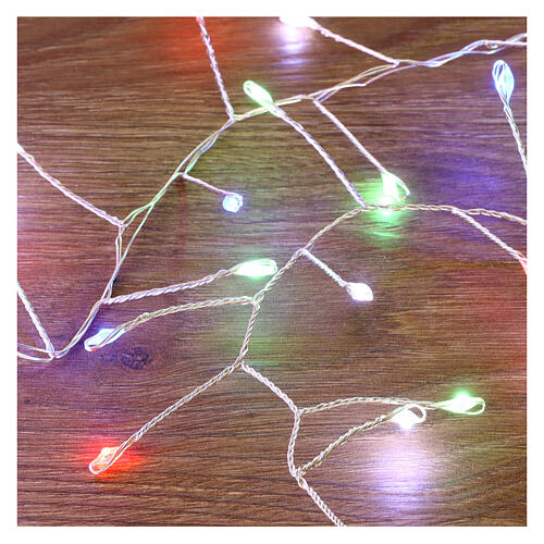 Cluster 500 drops of multicolored led 10 m timer and light effects mouldable copper cable 3