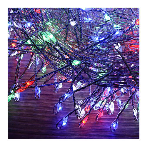 Cluster 500 drops of multicolored led 10 m timer and light effects mouldable copper cable 5