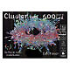 Cluster 500 drops of multicolored led 10 m timer and light effects mouldable copper cable s7