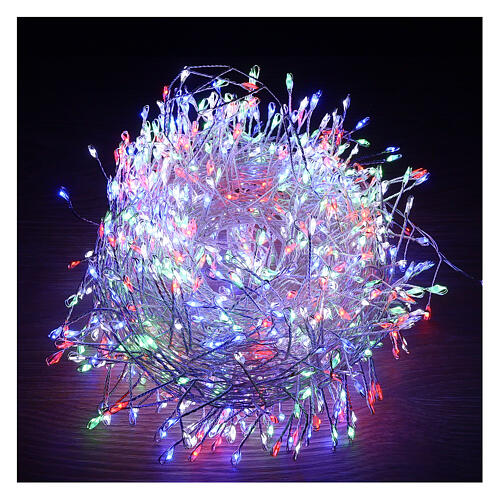 Cluster of 1000 LED drops, multicoloured, 20 m, timer and light 
modes, copper pliable cable 4