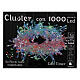 Cluster 1000 gotas de led cable cobre 20 m temporizador y juegos de luz multicolor s6