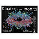 Cluster of 1000 LEDs drops, 20 m copper cable, timer and multicolor light effects s6