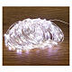 Battery Christmas lights, 100 cold white LED drops, pliable copper cable, 10 m, with remote s1