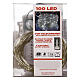 Battery Christmas lights, 100 cold white LED drops, pliable copper cable, 10 m, with remote s7