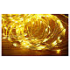 Battery Christmas lights, 100 warm white LED drops, pliable copper cable, 10 m, with remote s1