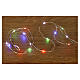 Battery Christmas lights, 100 mutlicoloured LED drops, pliable copper cable, 10 m, with remote s2