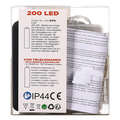200 warmweiße LED-Tropfen mit Fernsteuerung Kabel formbares Kupfer, 20 m 8