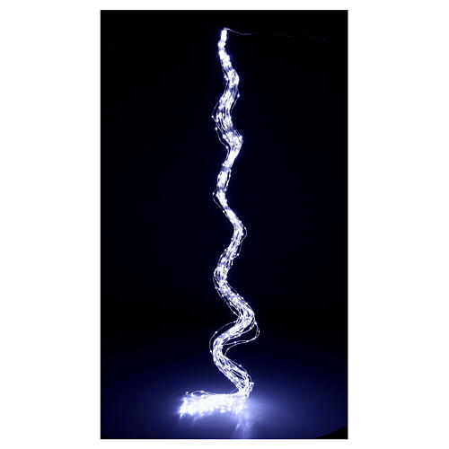 Cascade of 700 maxi cold white LED drops, 2.5 m, clear cable, light modes and timer 1