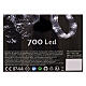 Cascade of 700 maxi cold white LED drops, 2.5 m, clear cable, light modes and timer s6